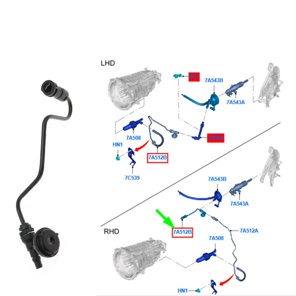 Master Cylinder Hose For FORD RANGER T6 1 Tube RHD EB3G-7A512-BA 1895958 Clutch Release Bearing Adaptor