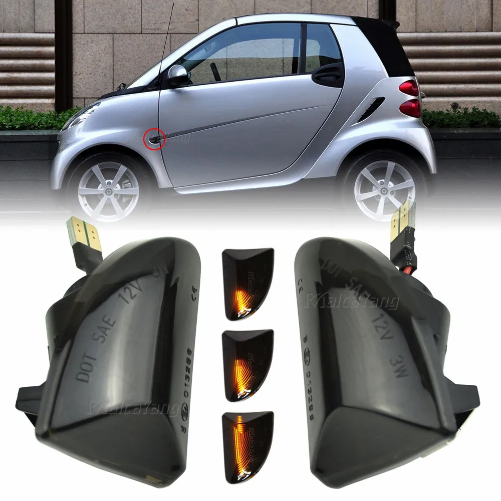 Smoke Clear Lens OEM Fender Side Marker Lamp Turn Signal Light For Smart Fortwo 451 MK1 & MKII 07-15