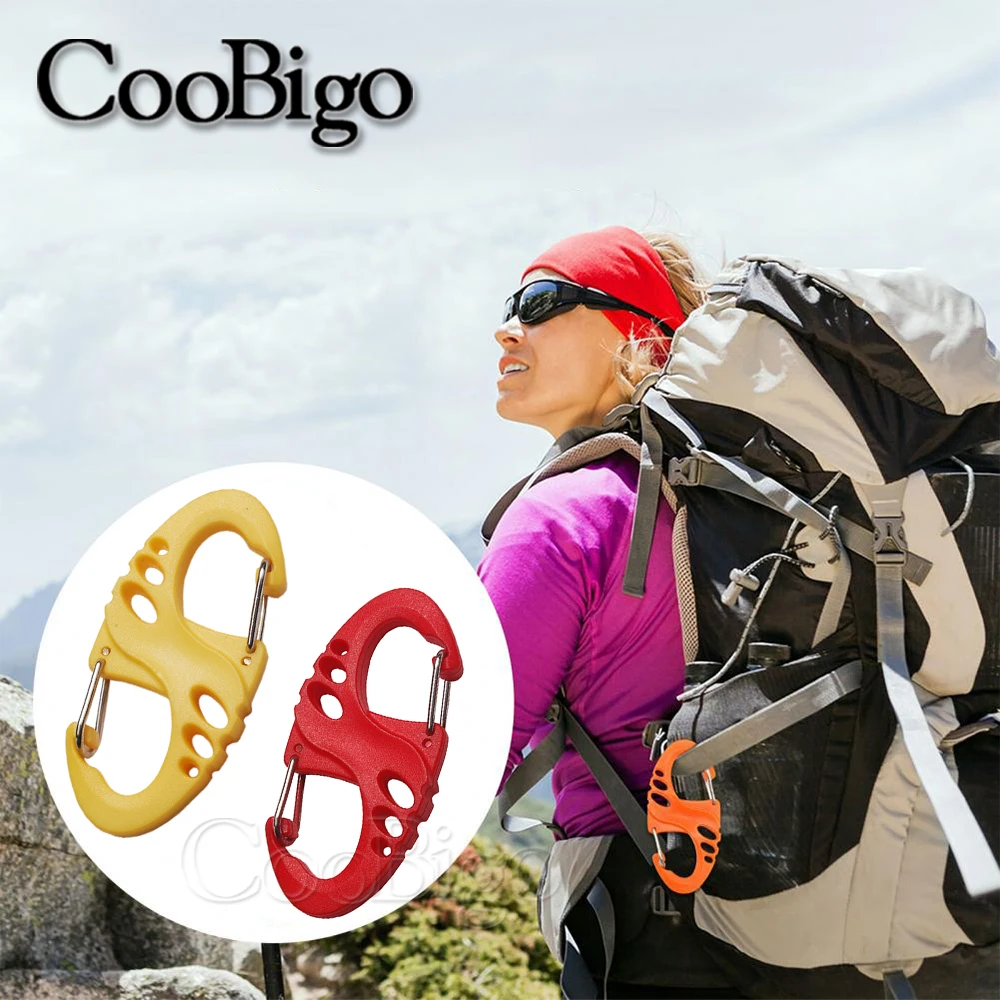 10pc Plastic Snap Hook Spring Buckle Carabiner S Shape Clips Keychain Key Ring Outdoor Backpack Paracord Lanyard DIY Accessories