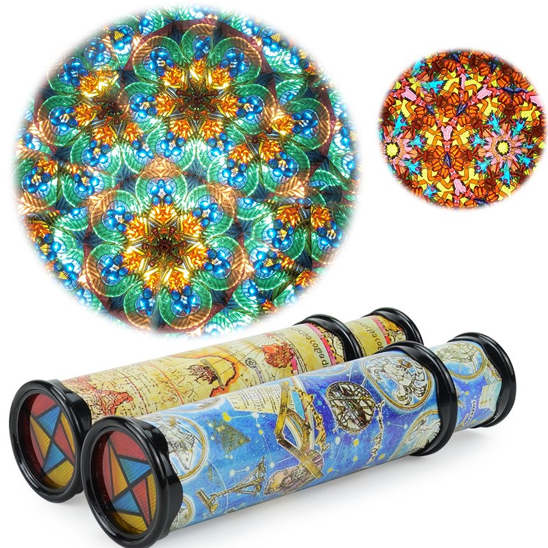 Kaleidoscope of children's ever-changing three mausoleum mirror interior, retractable rotation, kindergarten classic toys