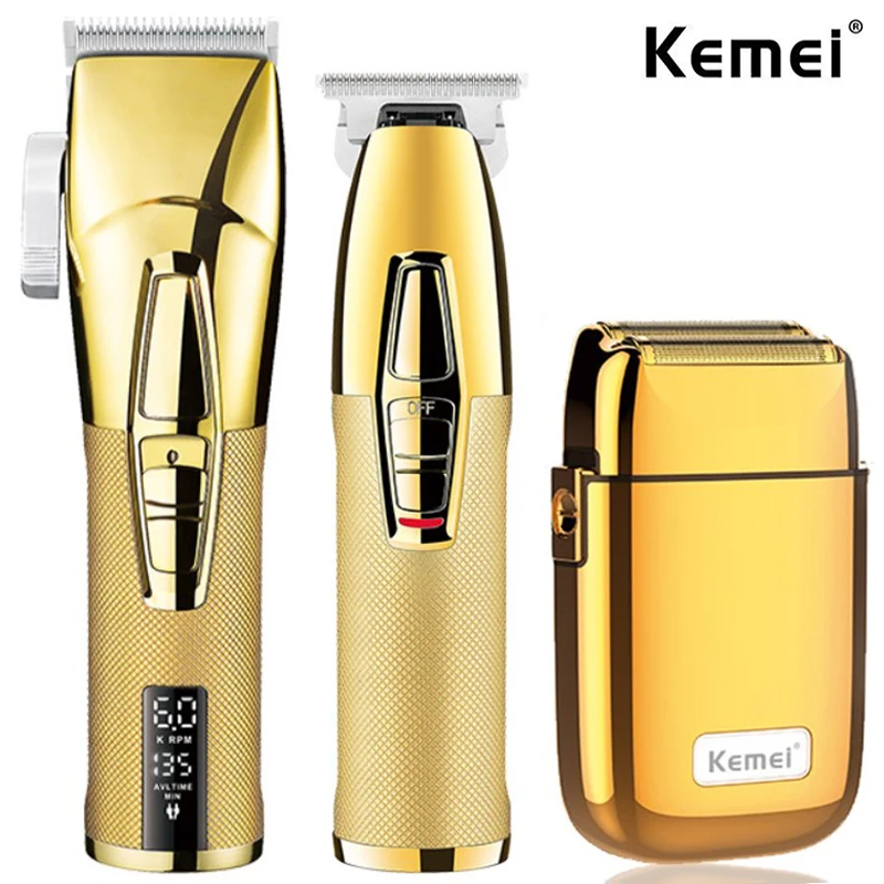 Kemei Tx1 Full Metal Electric Shaver For Men Hair Beard Electric Razor Bald Head Shaving Machine Finishing Fades Rechargeable