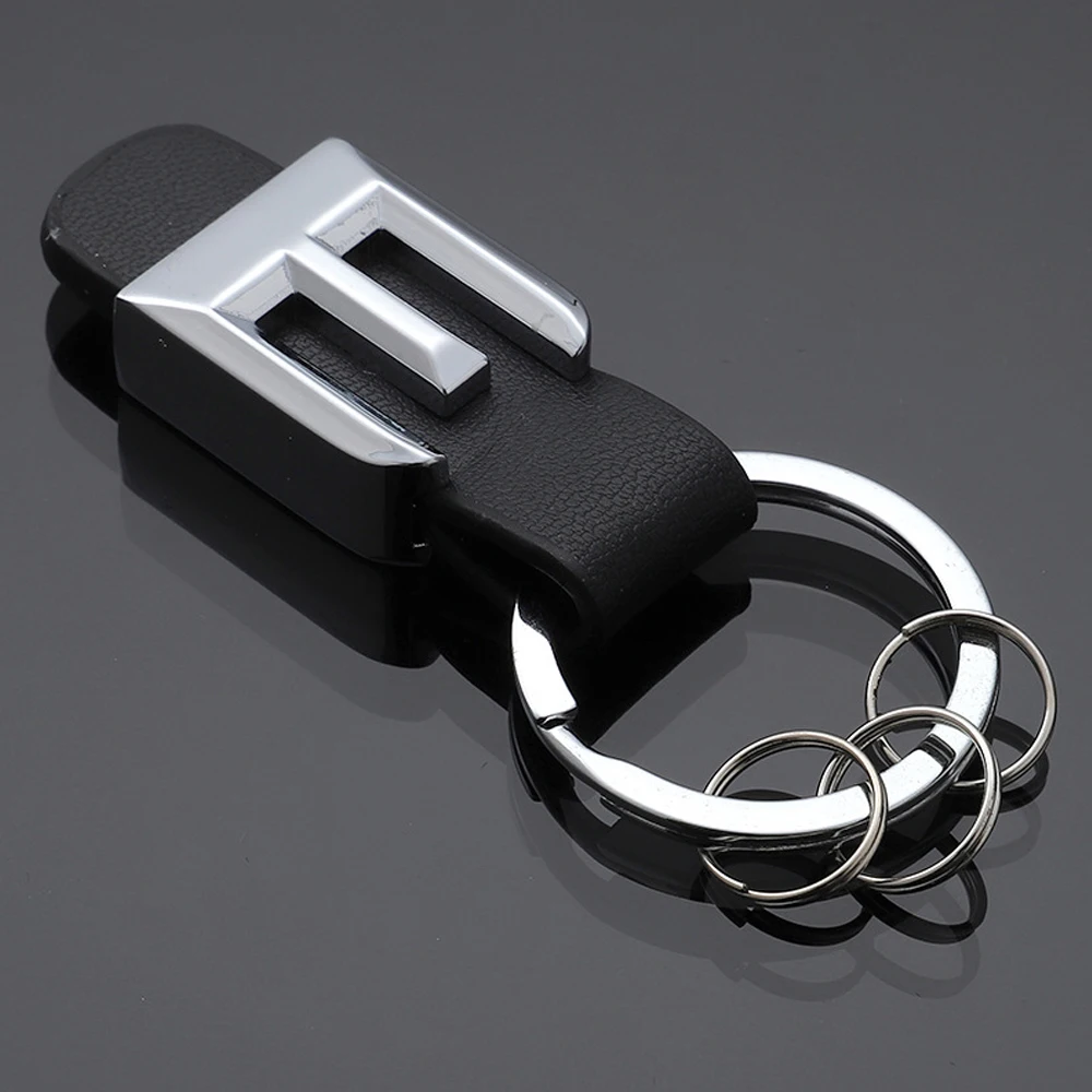 1 PCS 3D Car Key Chain Metal Letter Leather Strap Keychain for Mercedes Benz A B C D E G S Class Car Keychain Leather Key Rings