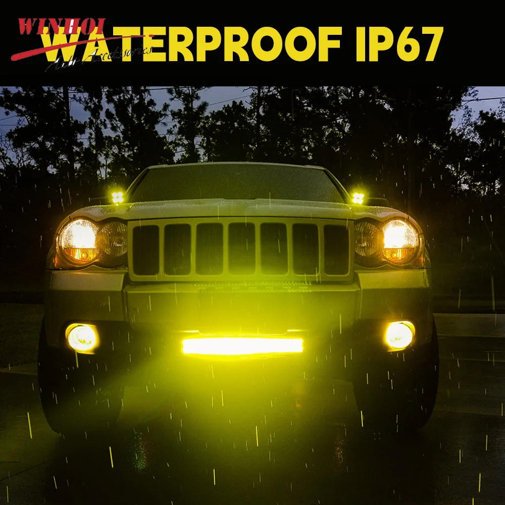 Amber LED Light Bar 4-28 Inch LED Spotlights LED Work Light Combo Beam Auto Headlights for Car Tractor OffRoad 4x4 Truck SUV ATV