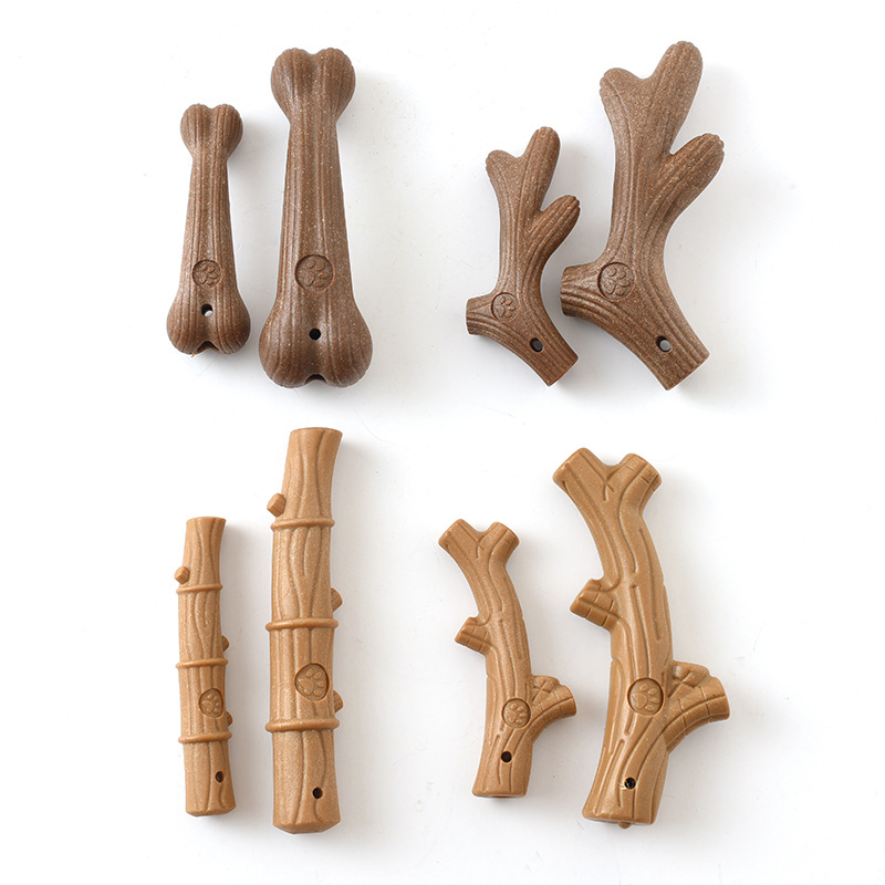 Dog Chew Toys Wood Fiber Bone Antler Shape Molar Teeth Clean Stick Puppy Interactive Training Toy Durability Pet Supplies