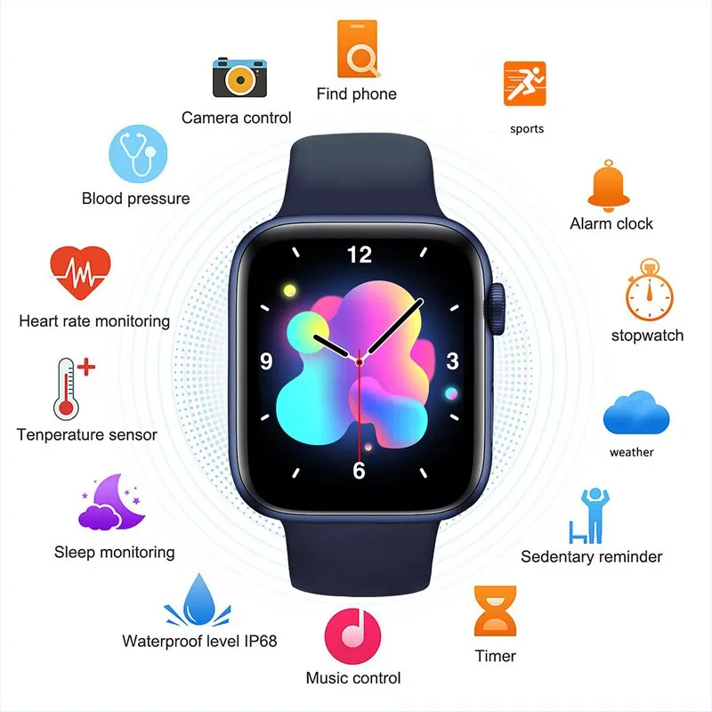 Smartwatch, Sports Mode, Music Control, Sports Smartwatch Compatible with IOS and