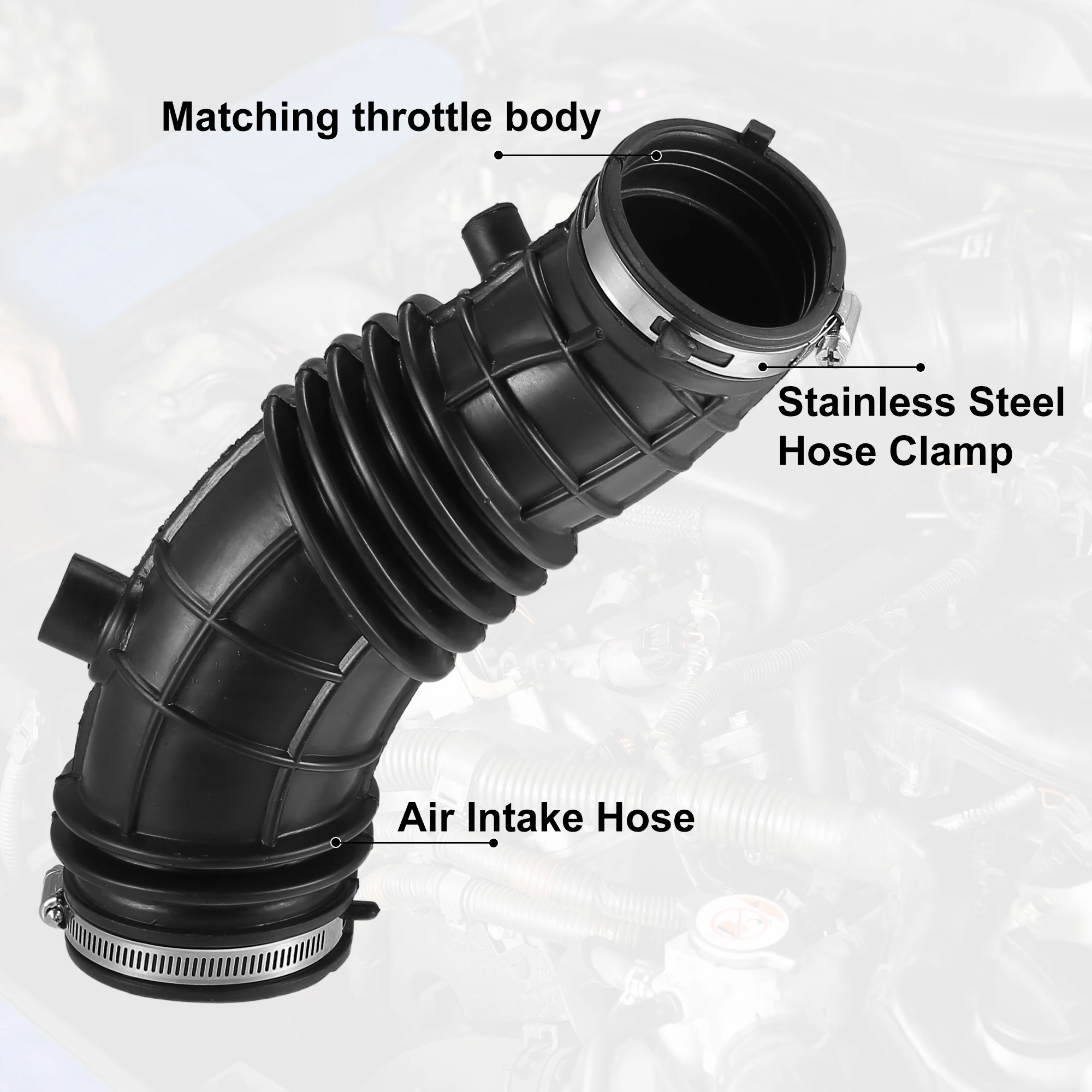 UXCELL Air Cleaner Intake Hose Tube with Clamps for Honda Accord 2.4L L4 2008 2009 2010 2011 2012