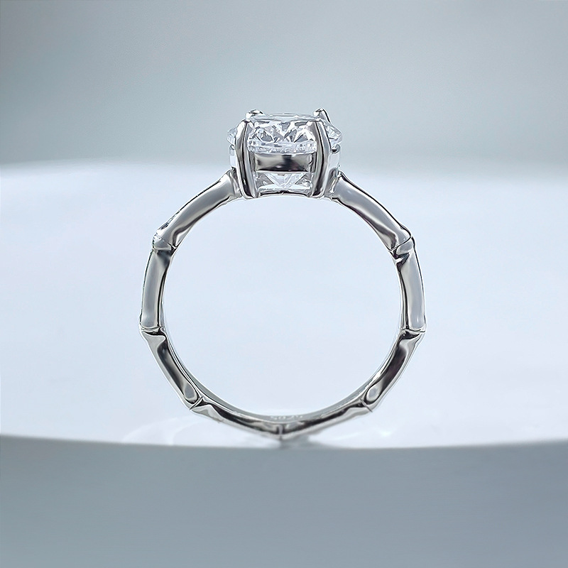 2024 Choucong Wedding Rings Luxury Ladies Jewelry Real 100% 925 Sterling Silver Oval Cut White Moissanite Diamond Gemstones Party Bamboo Knot Women Ri