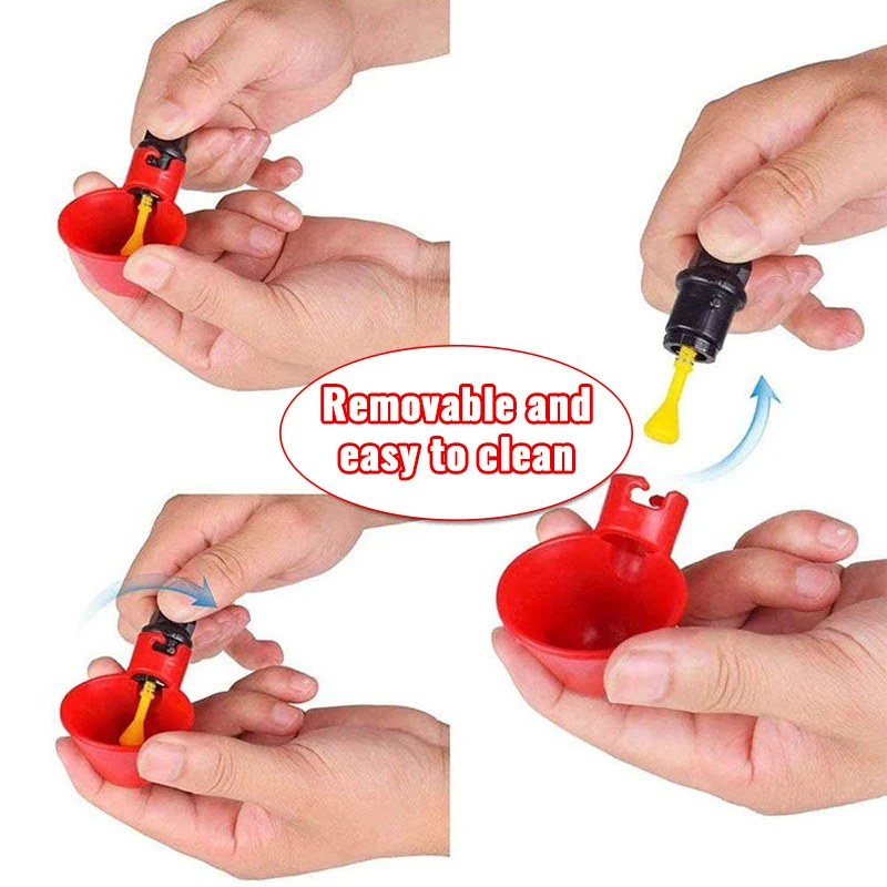 10pcs Quail Automatic Chicken Water Cup Chicken Water Dispenser Duck Goose Turkey Bowl Set Chicken Coop Poultry Water Dispenser