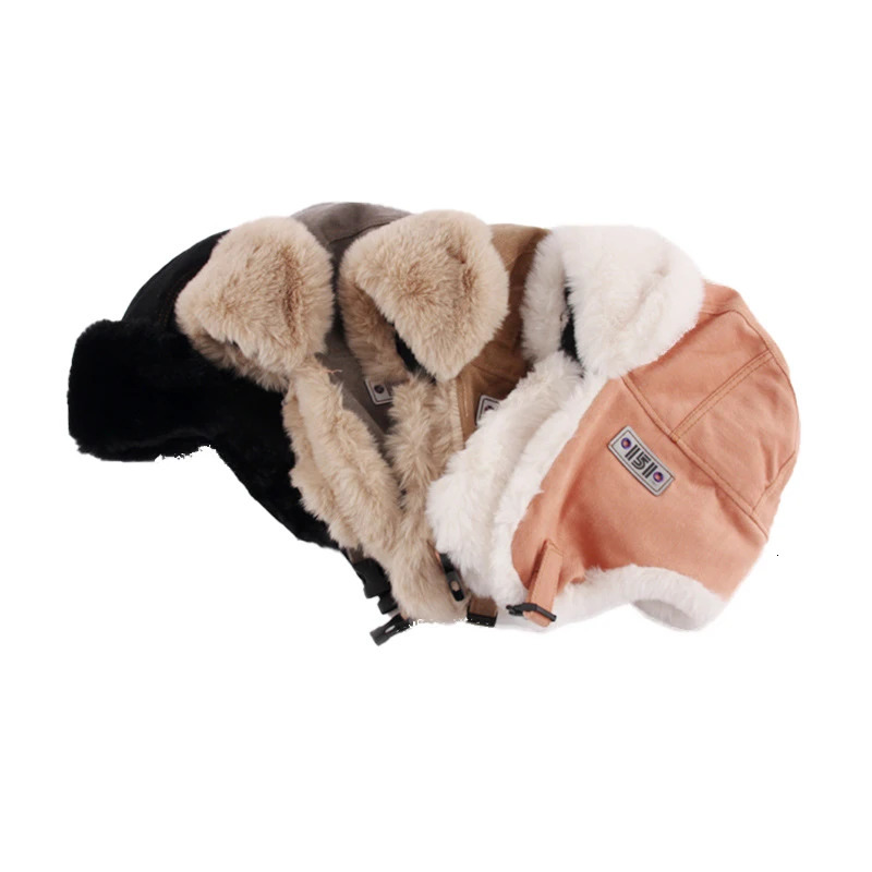 Pilot Winter Hat Outdoor Russian Womens Fashion Hat Label Pilot Mens Bomber Trap Ushanka 241031