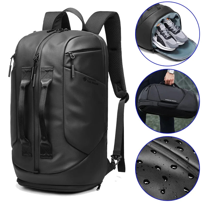 Travel backpack mens laptop 15.6-inch black business backpack multifunctional waterproof sports bag mens outdoor fashion bag 241031