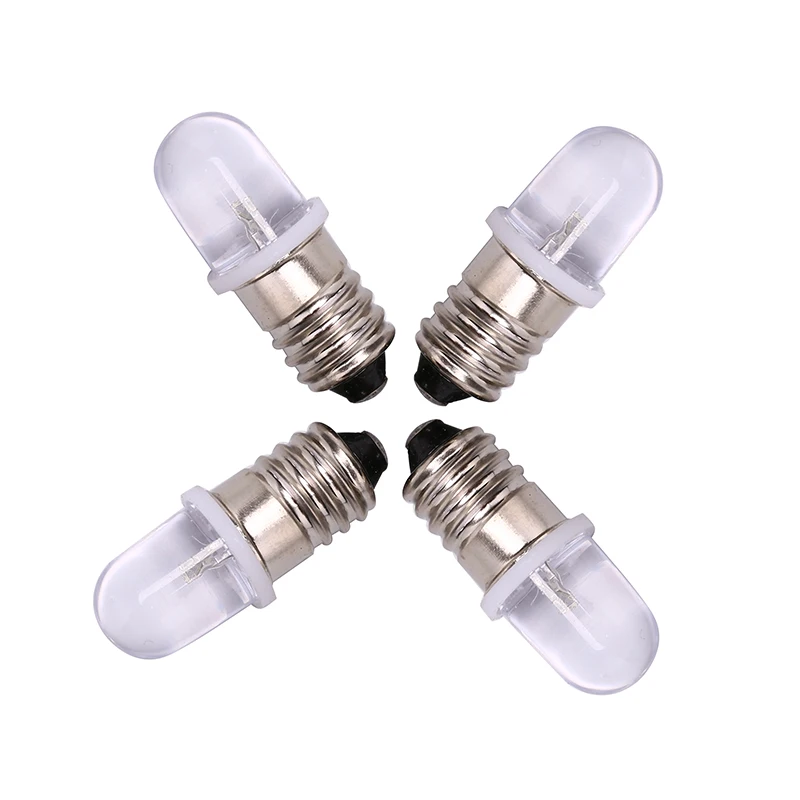 5 Pcs/lot E10 Led Bulb E10 DC 3V 4.5V Instrument Bulb E10 Indicator Bulb Old Fashioned Flashlight Bulb 2.8cm x 1cm