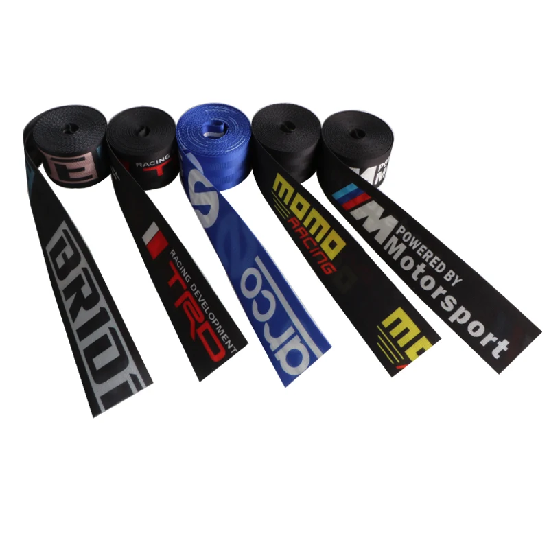 48mm Seatbelt Safety Belt 3.6 Meter Black Polyester Universal Car Coloured Seat Belt Webbing