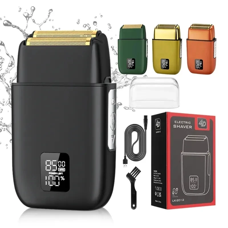 Barber Metal 3-Speed Hair Head Electric Razor Men's Beard Electric Shaver Bald Shaving Machine Dry And Wet