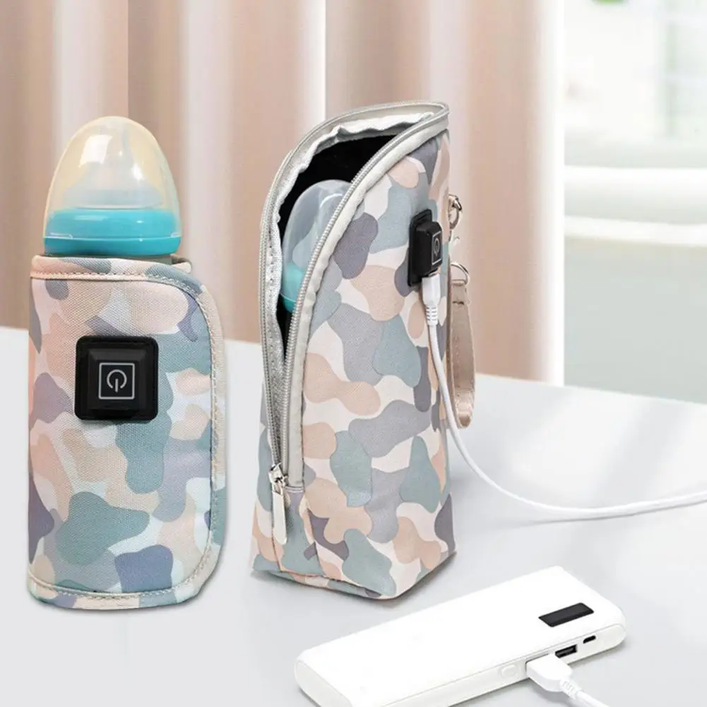 Gentle Heating Smooth Zipper Winter Traveling Car USB Baby Milk Bottle Warmer for New-parent
