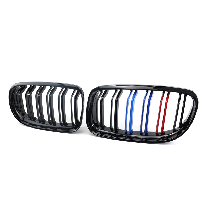 2Pcs Style Gloss Black Front Kidney Double Slat Grill Grille for 3 Series E90 E91 LCi 2009 2010 2011 2012 Car Styling