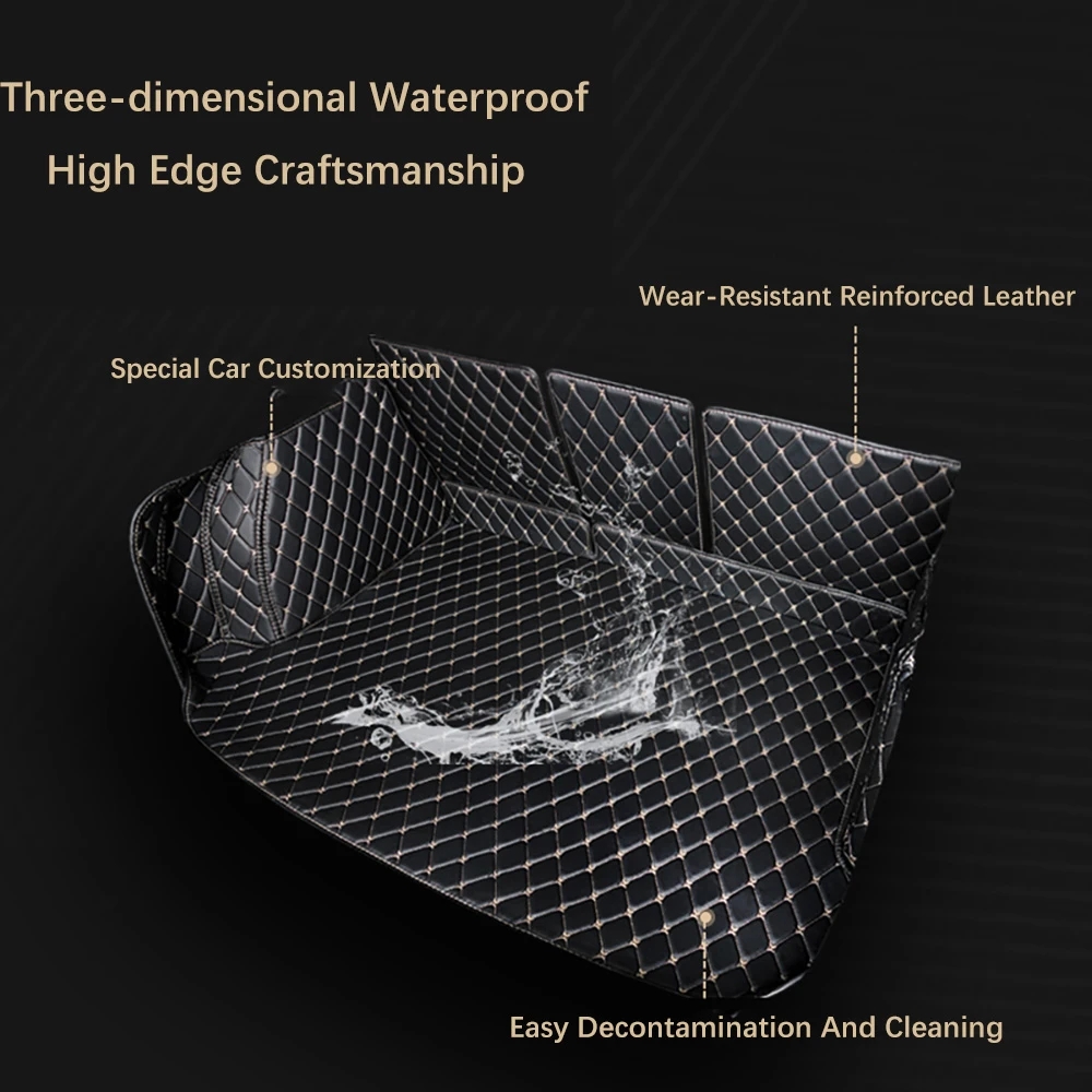 For Car Trunk Mat Skyworth Ht-I ddmysmile Plug-In Pybrid 2022~2025 Dirt-Resistant Fully Trunk Mat Rear Cargo Tray Car Accessories Smile