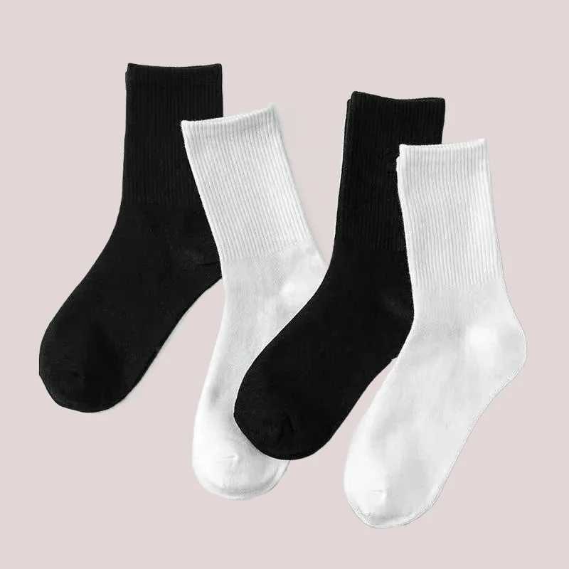 5/10 Pairs New Fashion High Quality Men Crew Middle Tube Streetwear Soft Breathable Cotton Mens Casual Sports LX241102