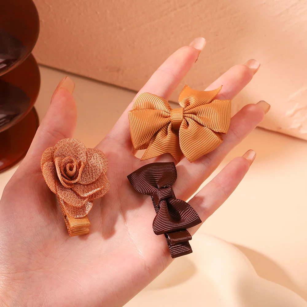 6Pcs/Set Hairpin for Baby Girls Sweet Candy Color Flower Safe Hair Clips Cute Handmade Kids Hair Accessories Gifts Wholesale