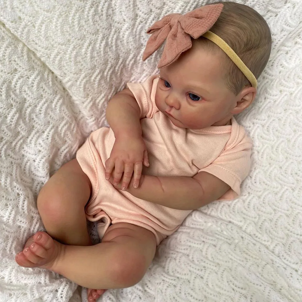 45cm Meadow Bebe Reborn Girl Full Body Silicone Vinyl 3D Painted Skin Lifelike Real Art Newborn Baby Toy For Family's Gift