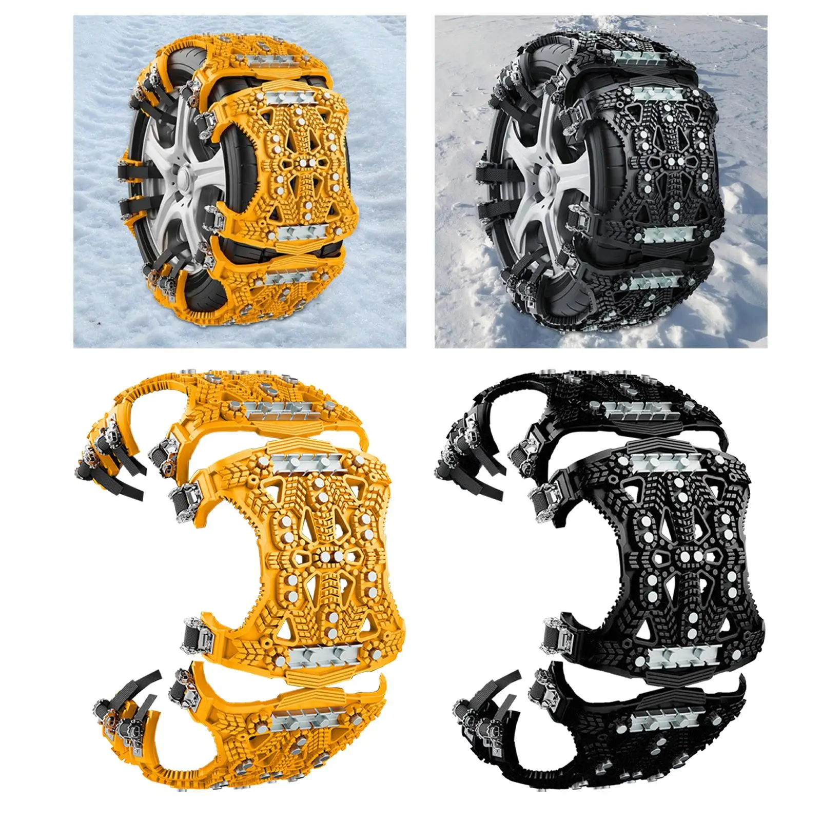 Car Wheel Tire Ice Snow Chain Portable Strong Grip Winter Security Chain for Getting Stuck in Sand, Mud, Snow, Ice