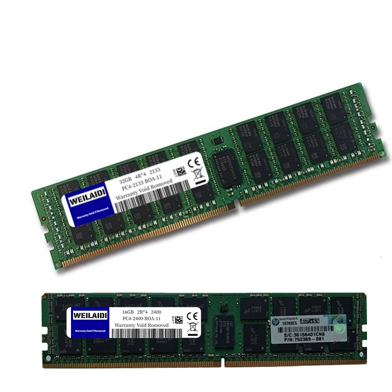 DDR4 Server Memory Ram 4G 16G 8G 32GB 64GB PC4 2400MHz 2133MHz 2666MHz 3200MHz 2133P 2400T 2666V REG ECC Support X99 Motherboard