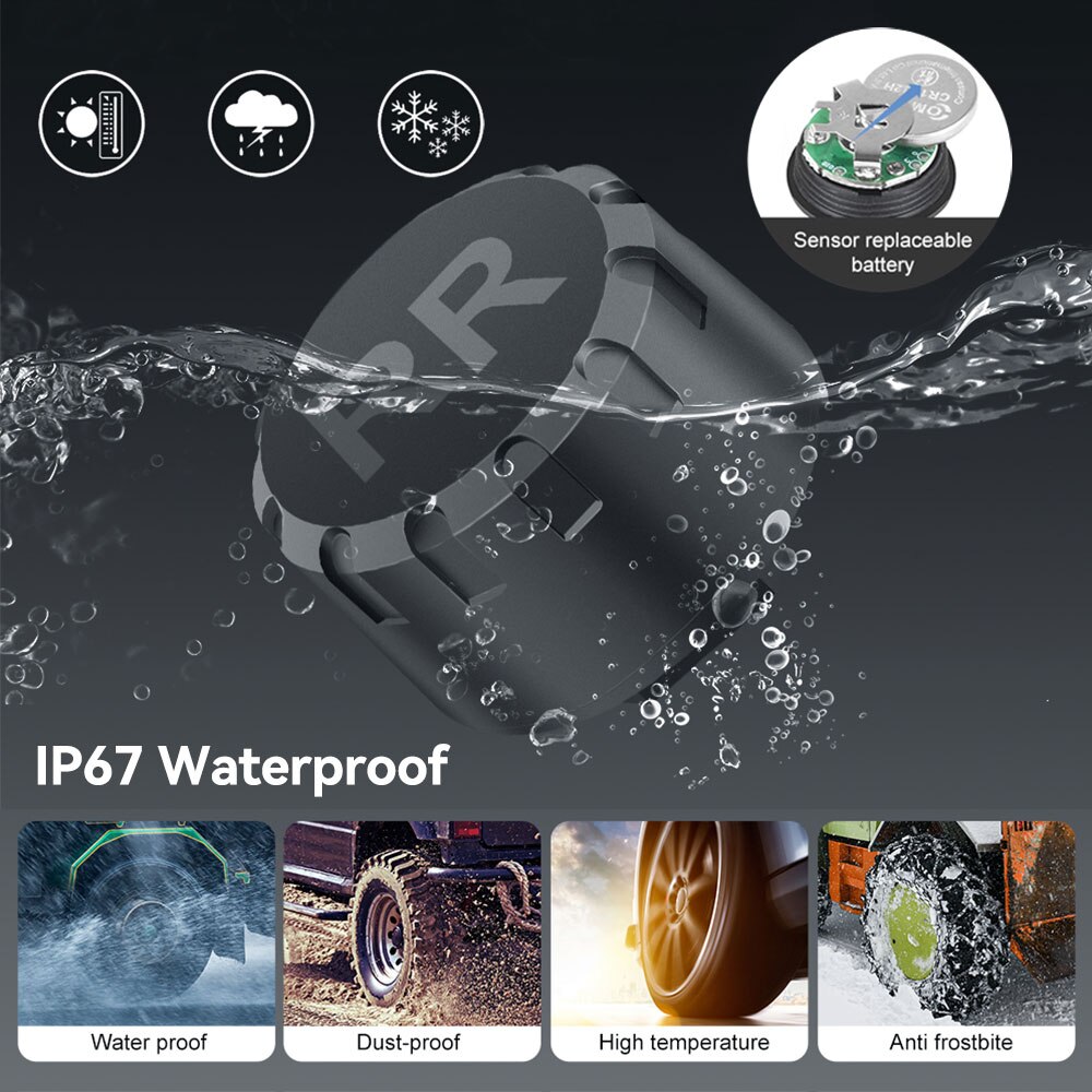 Car TPMS Tire Pressure Monitoring System Bluetooth 5.0 Mobile Phone Display Motorcycle Car Tyre Pressure Sensor for LOS Android