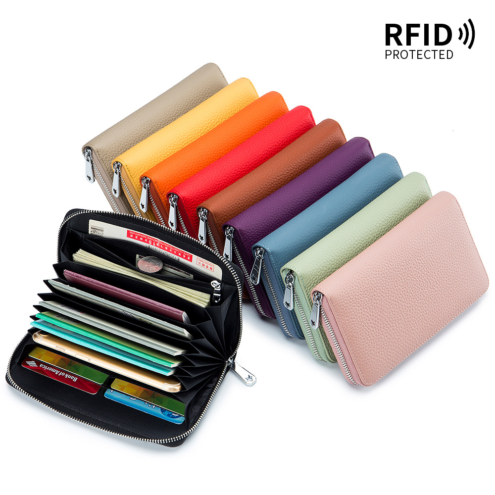 New Genuine Leather Women's Wallets Versatile Passport Holder Cover Holders for Checkbooks Men Bankbook Credit Cards Wallet Rfid