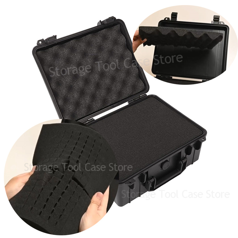 Sealed Tool Box ABS Plastic Hard Carry Safety Equipment Tool Case Suitcase Waterproof Tool Box Shockproof Hard Case with Sponge