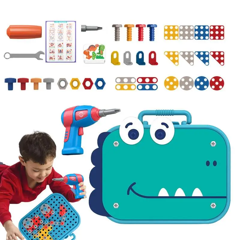 Simulated Screwing Toolbox DIY Nut Hand Disassembly Assembly Puzzle Early Educational Kids Toy Shape Insert Blocks Toys For Boys