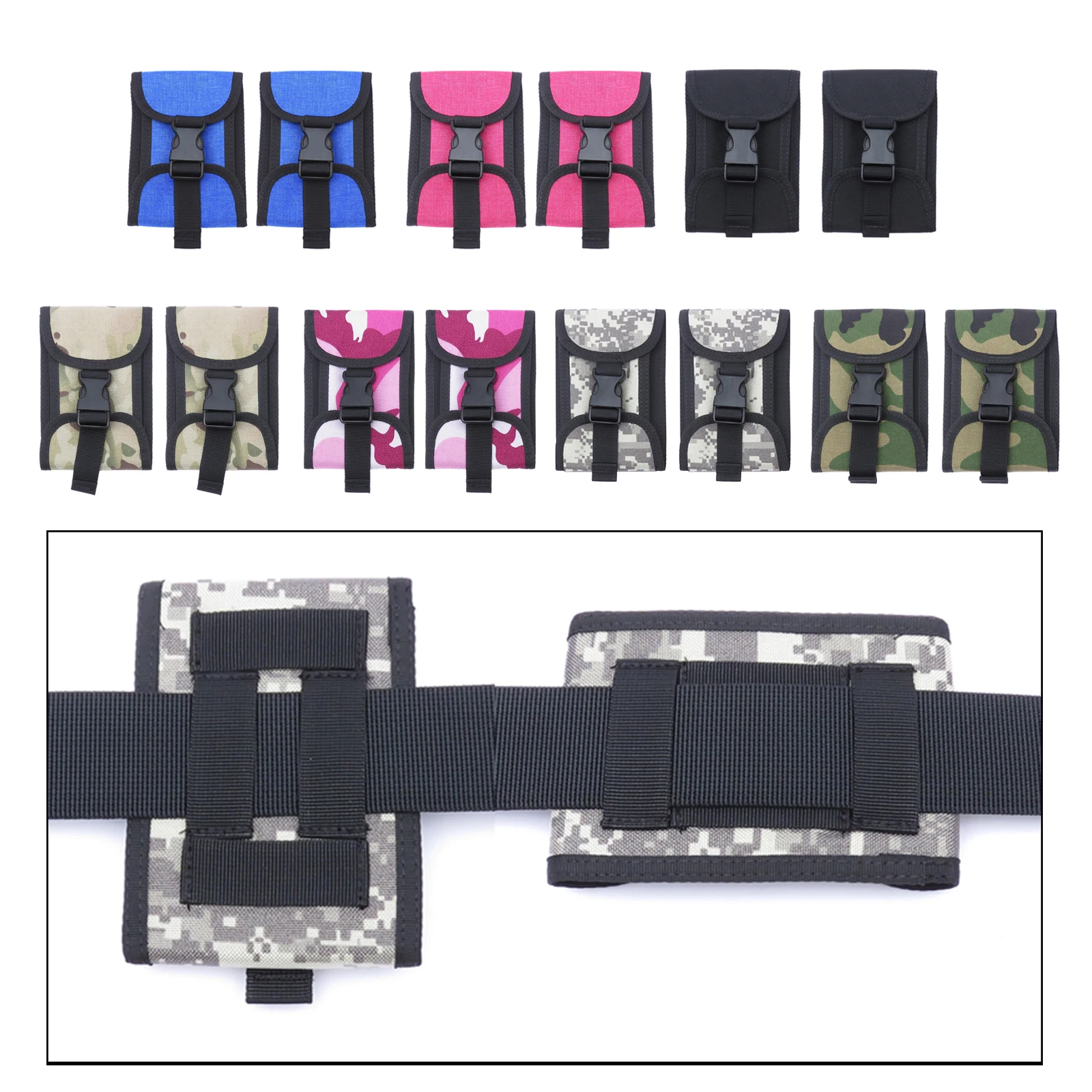 2pcs Diving Weight Pocket Tech Dive 5lb Weights Holder Bag, QR Buckle Backplate/Donut/Weight Belt Mount Pouch Bags