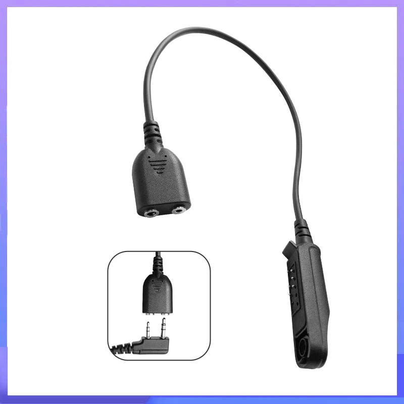 Adapter Cable Baofeng UV-9R Pro v2 Waterproof Walkie Talkie 2 Pin K Headset Speaker Mic for UV-XR BF-9700 GMRS-9R GT-3WP Radio
