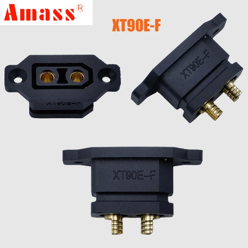 Original Amass XT90E-F Battery XT90E Female Plug Gold-plated XT90 Mountable Connector Black Socket