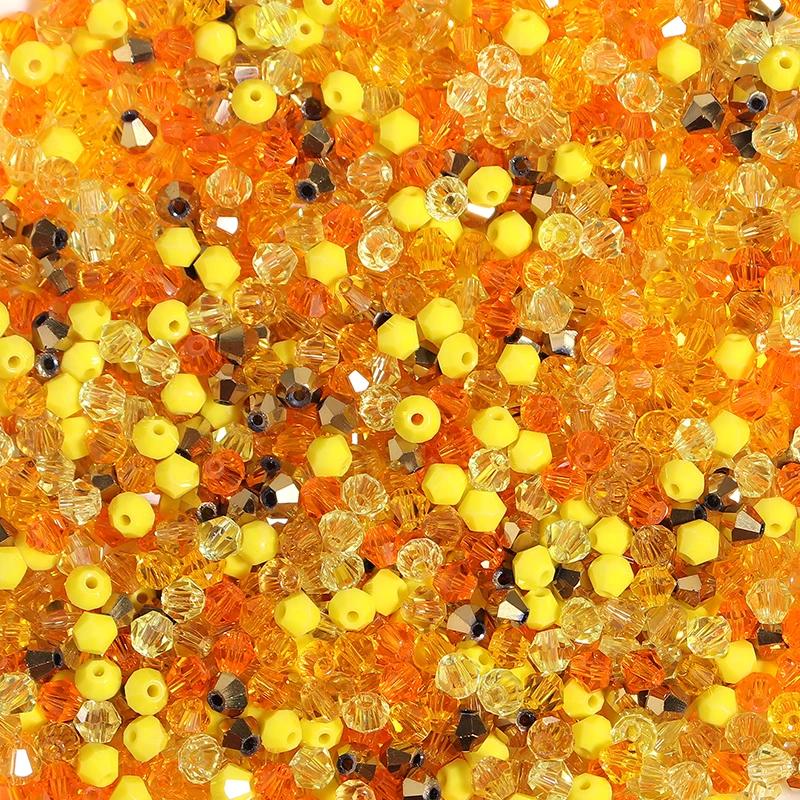 200pcs/Lot Mixed Color 4mm Bicone Beads for Jewelry Making Faceted Glass Beads Shiny Crystal Beads Loose Beads DIY Bracelet