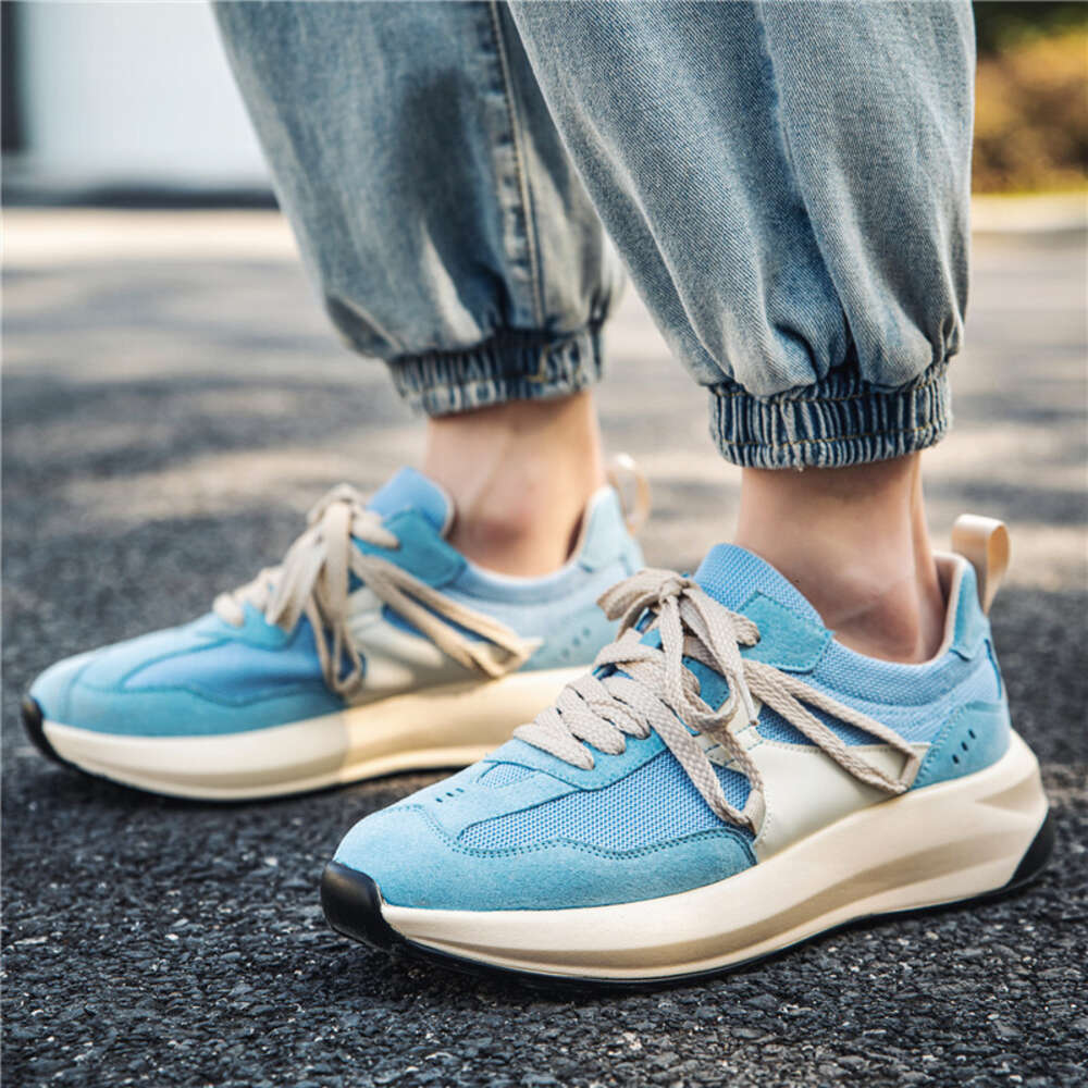 New Student Fashion Low cut Thick Sole Shoes Lace up Men's Casual Board Shoes Youth Outwear Sports Shoes ddmythur