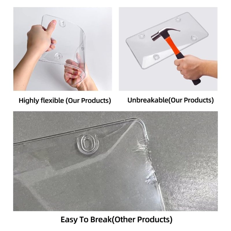 G99F Clear Anti-Speed Red Light Toll Camera Stopper Plate Photo License Protective Shell Anti-Cover Unbreakable Holder Shield