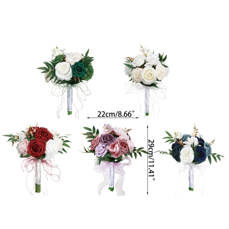 Wedding Bridal Bouquet Artificial Flower Bouquet Bride Holding Flower Bridesmaid Bouquet for Wedding Engagement Party