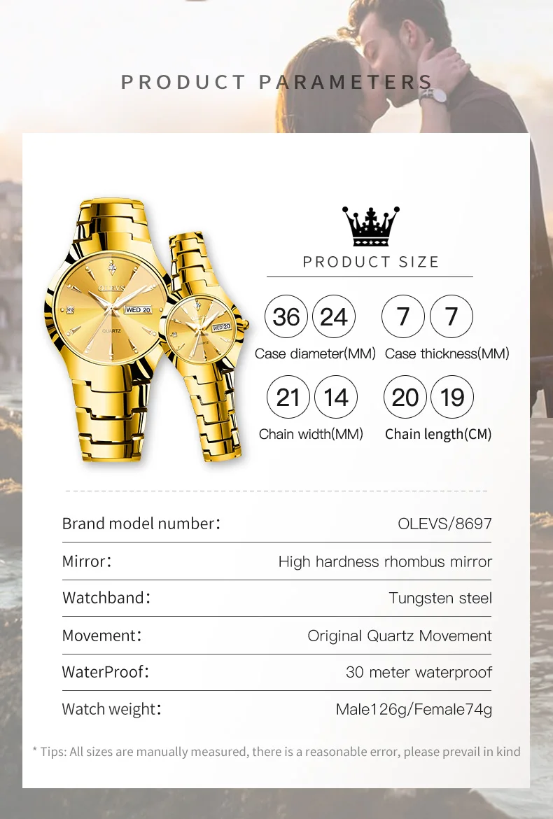OLEVS Tungsten steel Men's Watch Rhombus Mirror Waterproof Luminous Calendar Gold Wristwatch Male Quartz Watch for Man Original