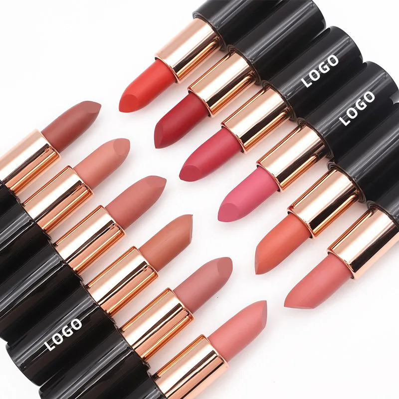 Custom 24 color matte waterproof lipstick colorless cup durable colorless sexy lipstick cosmetics bulk 241031
