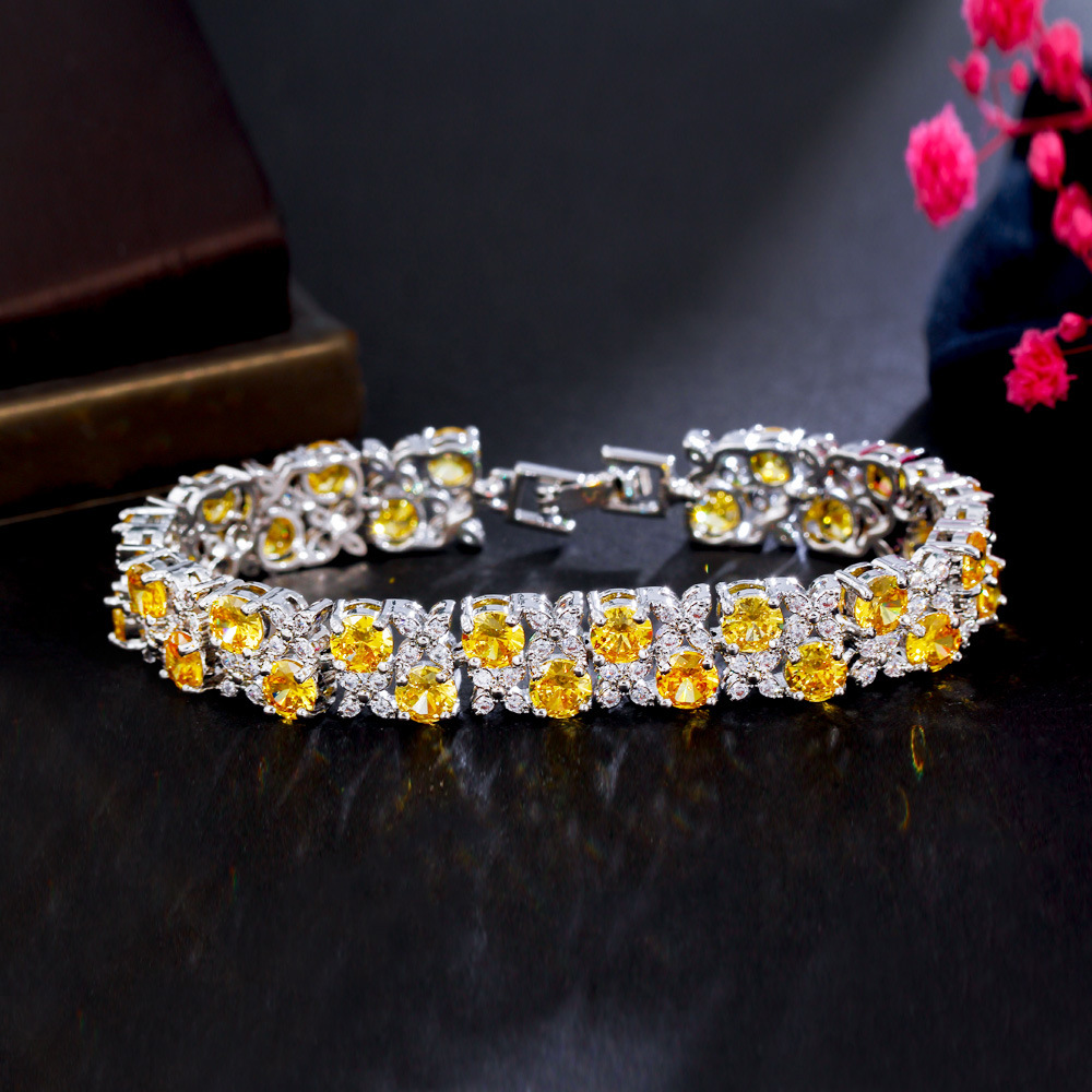 2025 Choucong Wedding Bracelets Handmade Tennis Sparkling Luxury Jewelry 18K White Gold Fill Multi Color 5A Zircon CZ Diamond Elegant Women Fashion Wi