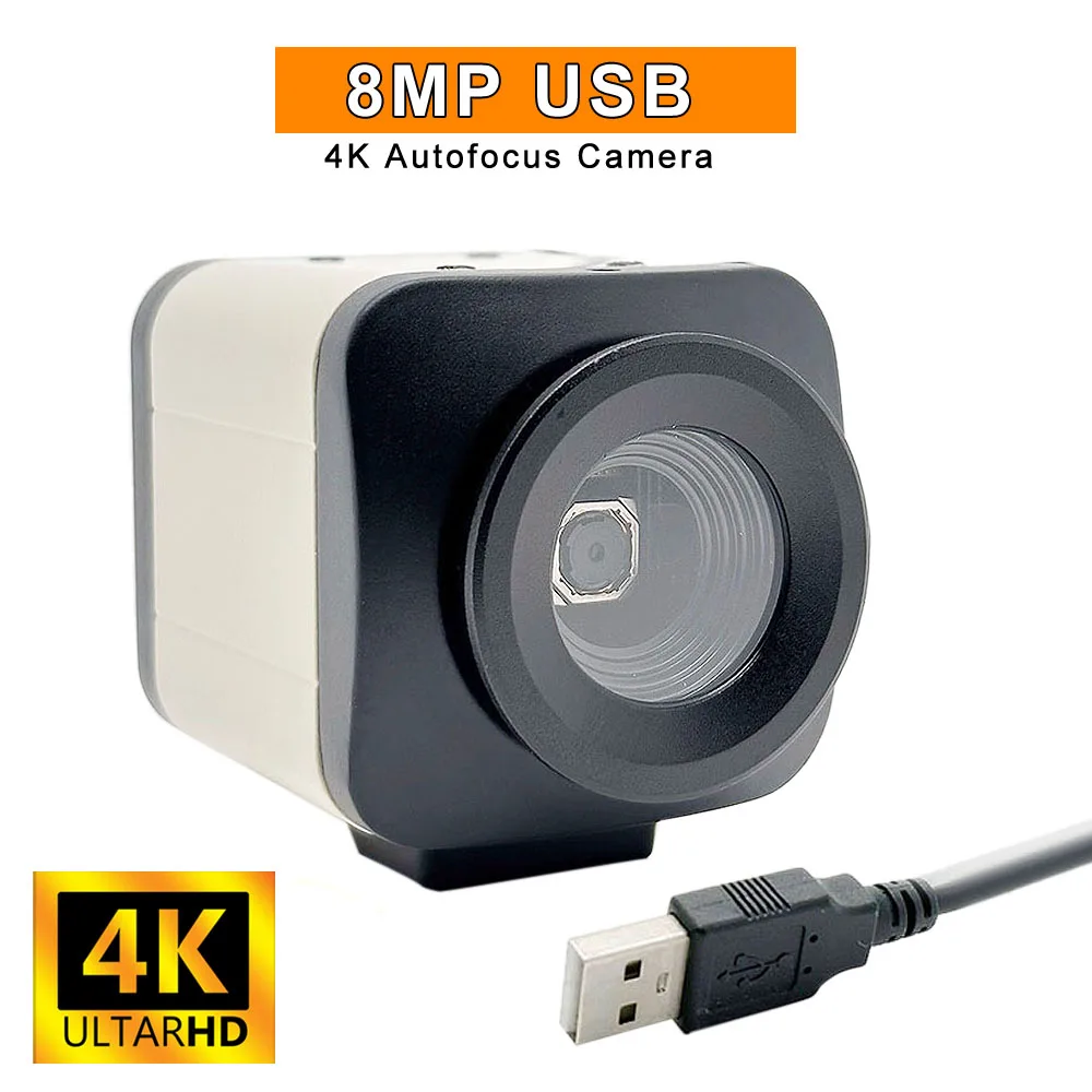 4k 8MP HD Autofocus PC USB Webcam 8 Megapixel 3264 X 2448 Mjpeg Mini Box USB2.0 Web Camera Meeting Streaming UVC USB Camera