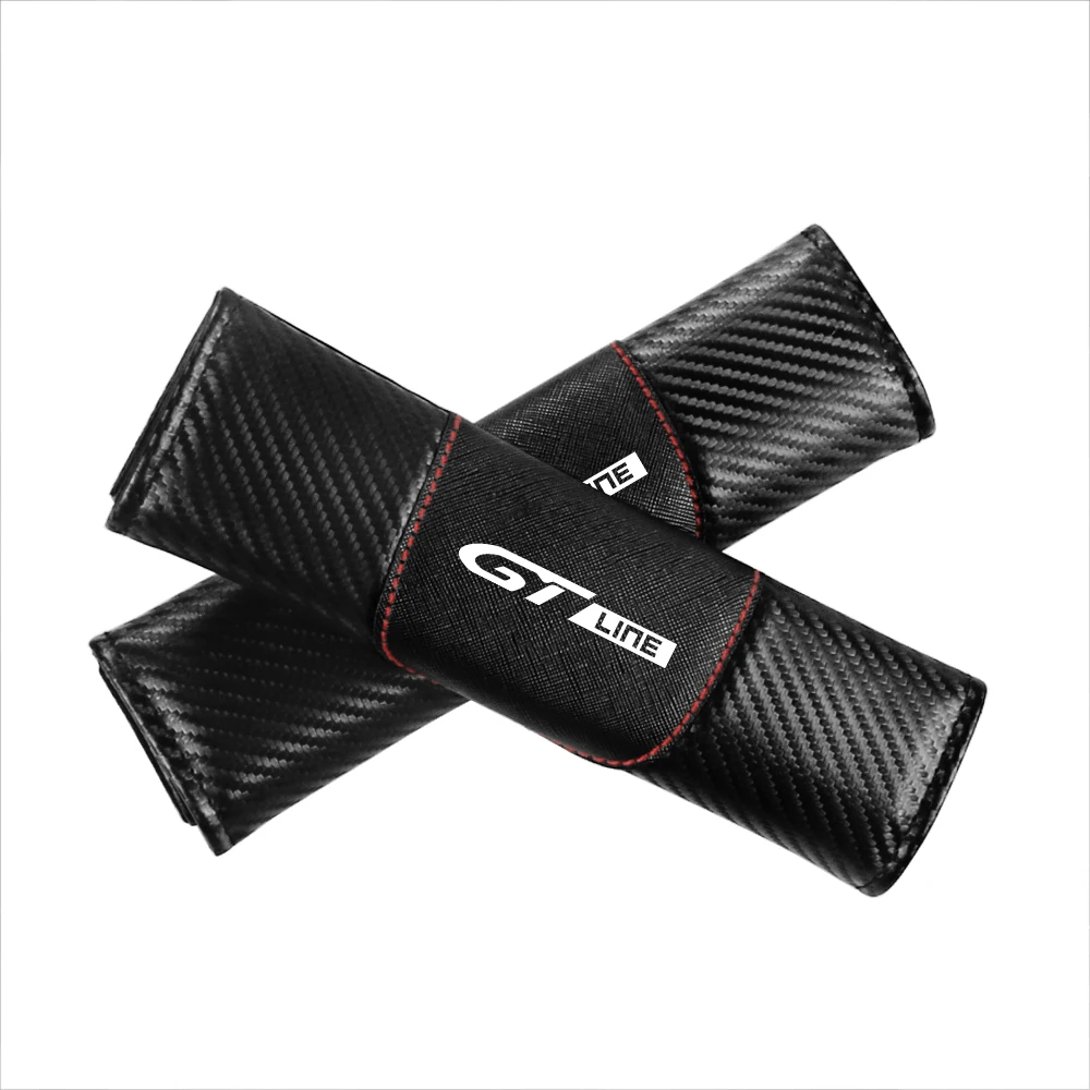 2PCS Car Seat Belt Cover Protector Accessories For Peugeot GT GTline 3008 308 T9 208 508 2008 Rifter 5008 207 206 408 108 4008