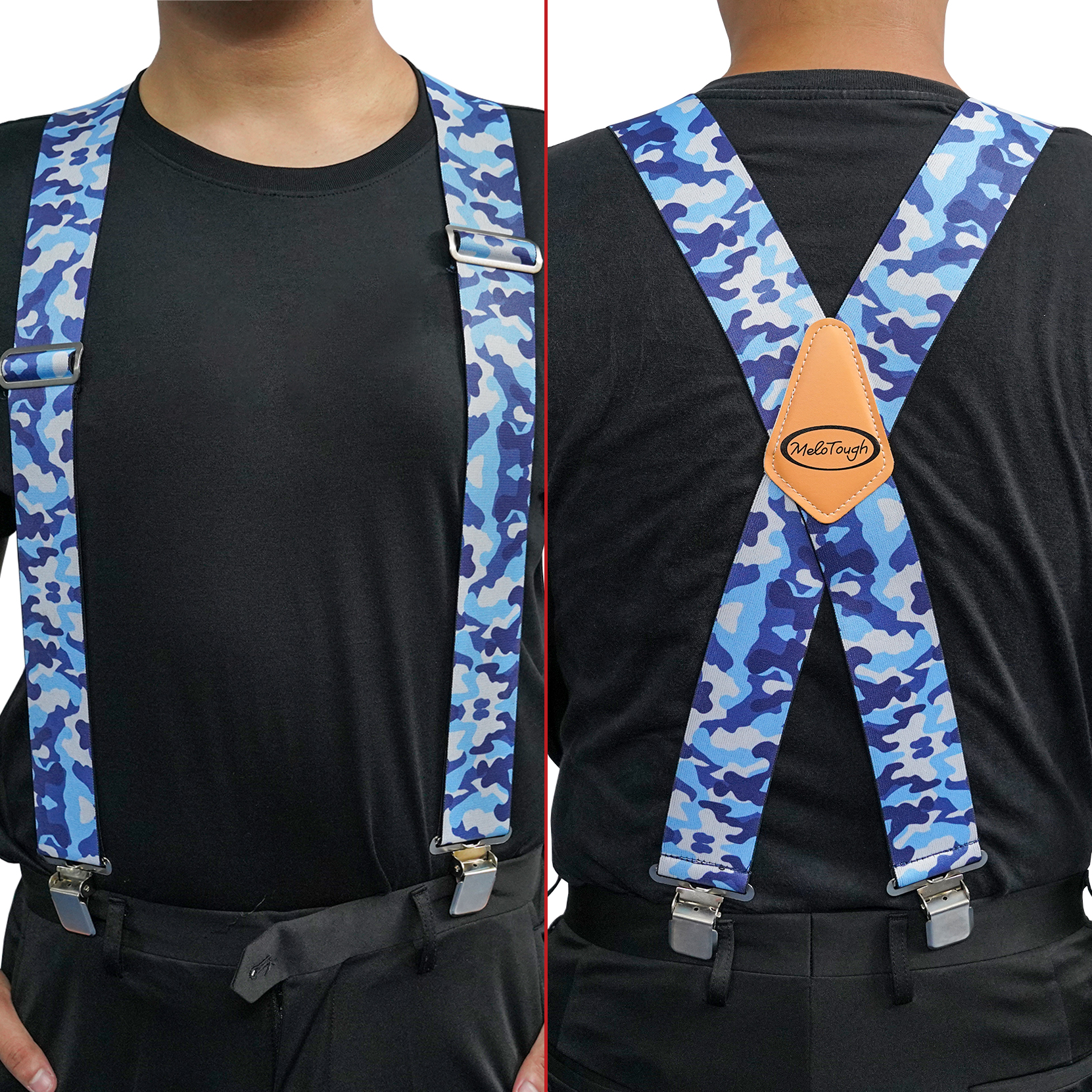 MELOTOUGH Men's Suspenders With Clip Heavy Duty Braces For Men Big and Tall Work Poker Suspenders Mens suspenders for jeans 1c389