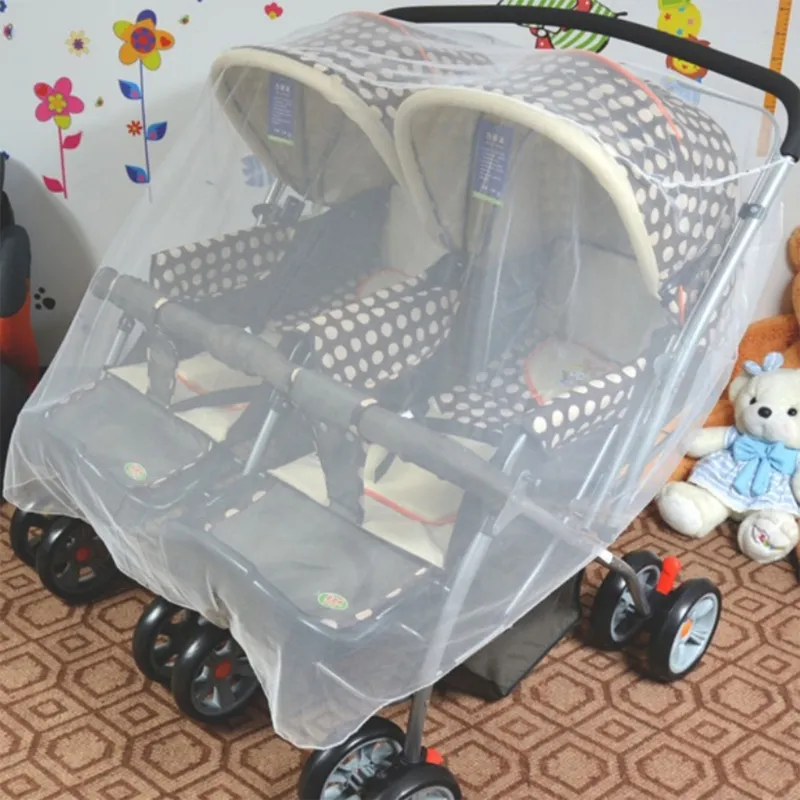 Stroller Mosquito Net for Carseat Bassinet Anti-Bug Mesh Cover Breathable Double Pram Sunproof Netting Joggers Accessory