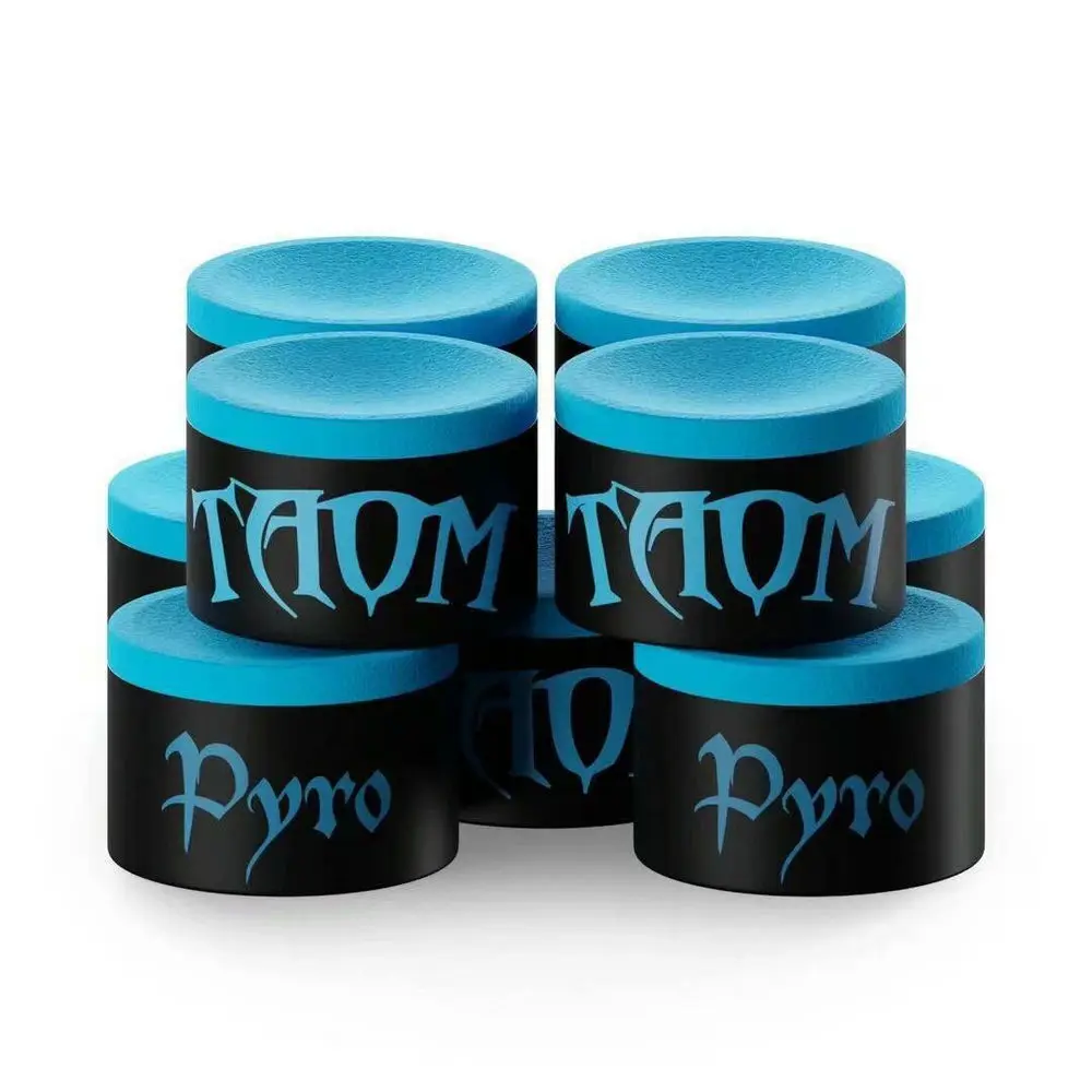 TAOM Billiards Snooker Professional Round Cue Chalk 2.0 Pyramid PYRO Blue Pink Deluxe