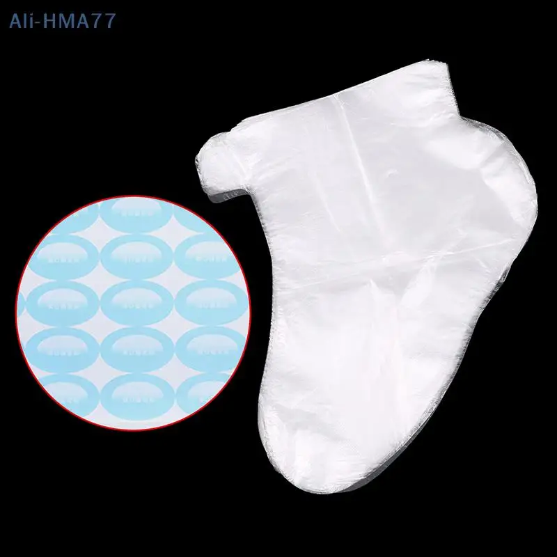 100Pcs Disposable PE Empty Gloves Foot Covers Transparent Shoes Cover Paraffin Bath Exfoliating & Hand Mask Therapy Bags