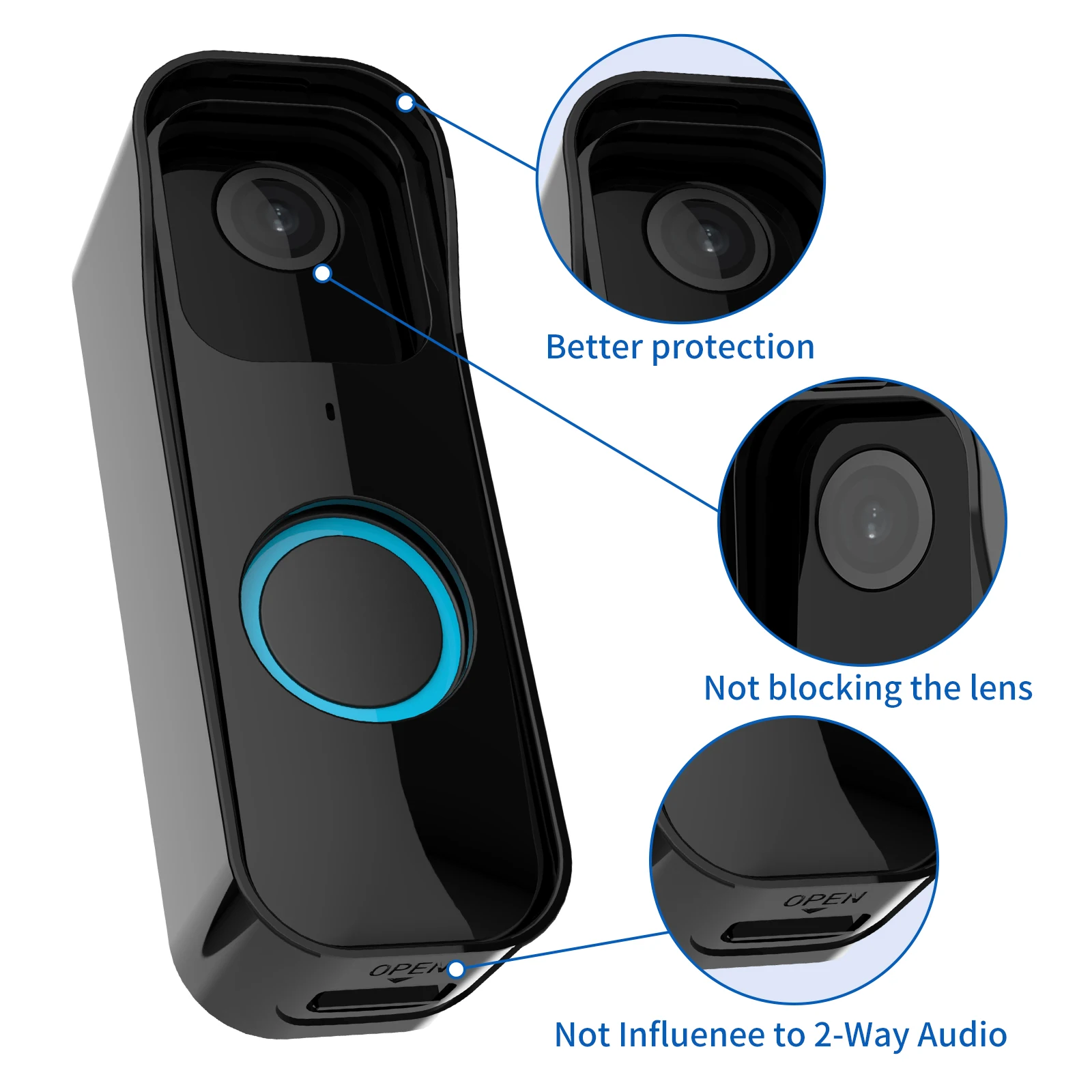 Doorbell Protective Case Suitable For Blink Video Doorbell Waterproof Wall Mount Protective Shell For Blink Video Doorbell