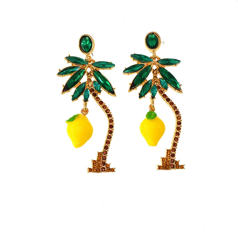 Christmas Gift Long Earrings Coconut Tree Pendant Earrings Retro Party Fashion Pendant Earrings Charm Trendy Jewelry 241031