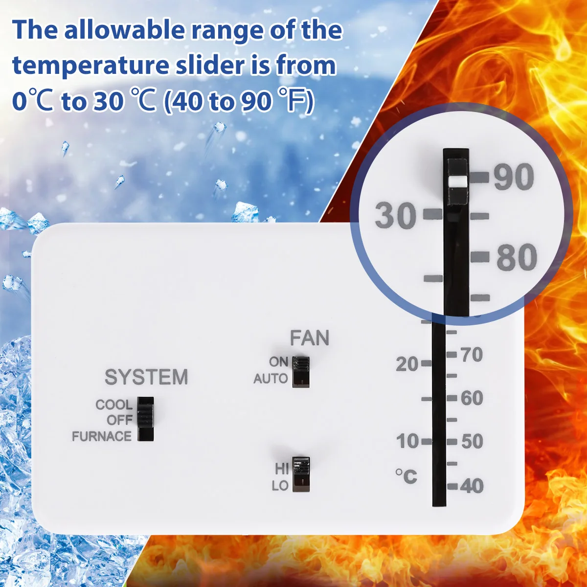 Replacement Thermostat Kit with Screws and 2 Rubber Particles for Heat Cool Camper RV