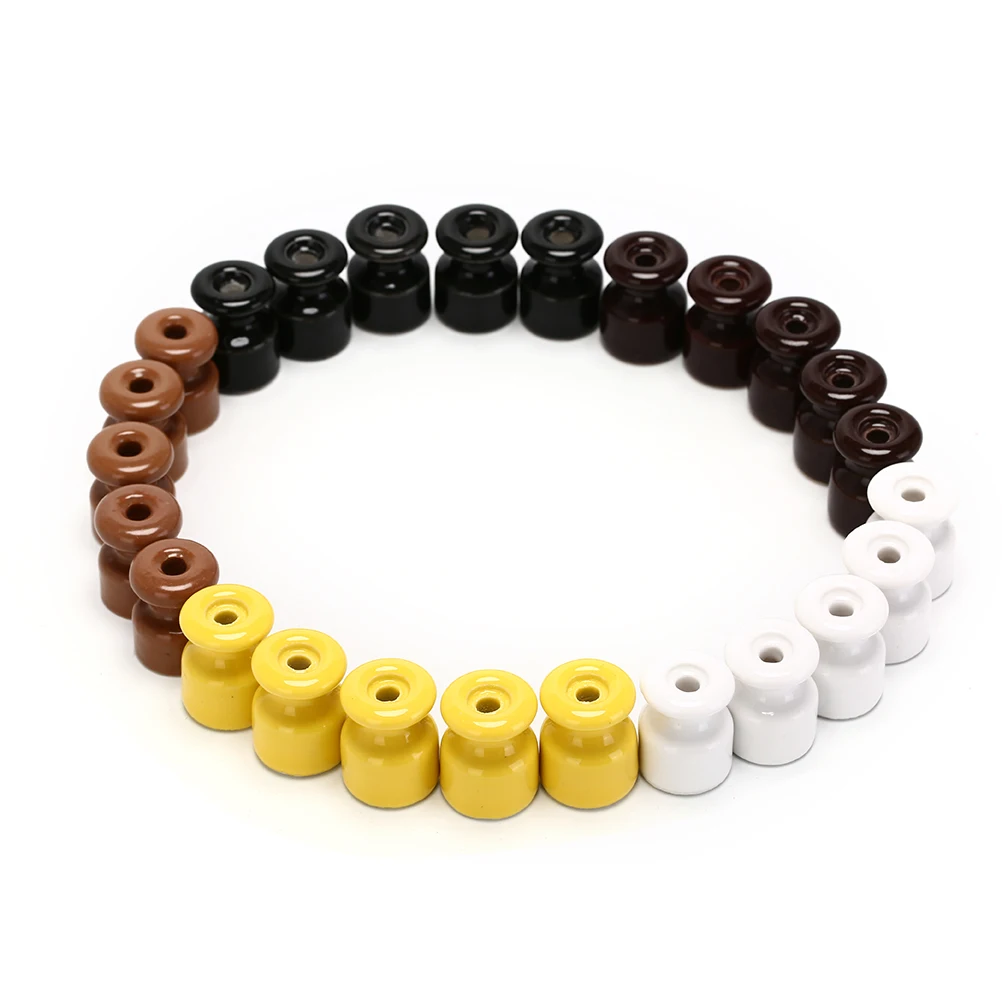 5pcs/lot Porcelain Insulator for Wall new Wiring Ceramic Insulators High Frequency 2025 Electric Porcelain Ceramic Insulator 5 Colors