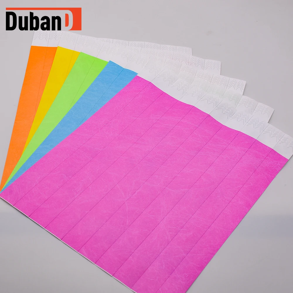 100 Pcs Count TYVEK Disposable Bracelets 3/4" PAPER WRISTBANDS for EVENTS